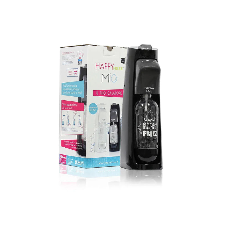 gasificador mio black happy-frizz con botella reutilizable 1 litro