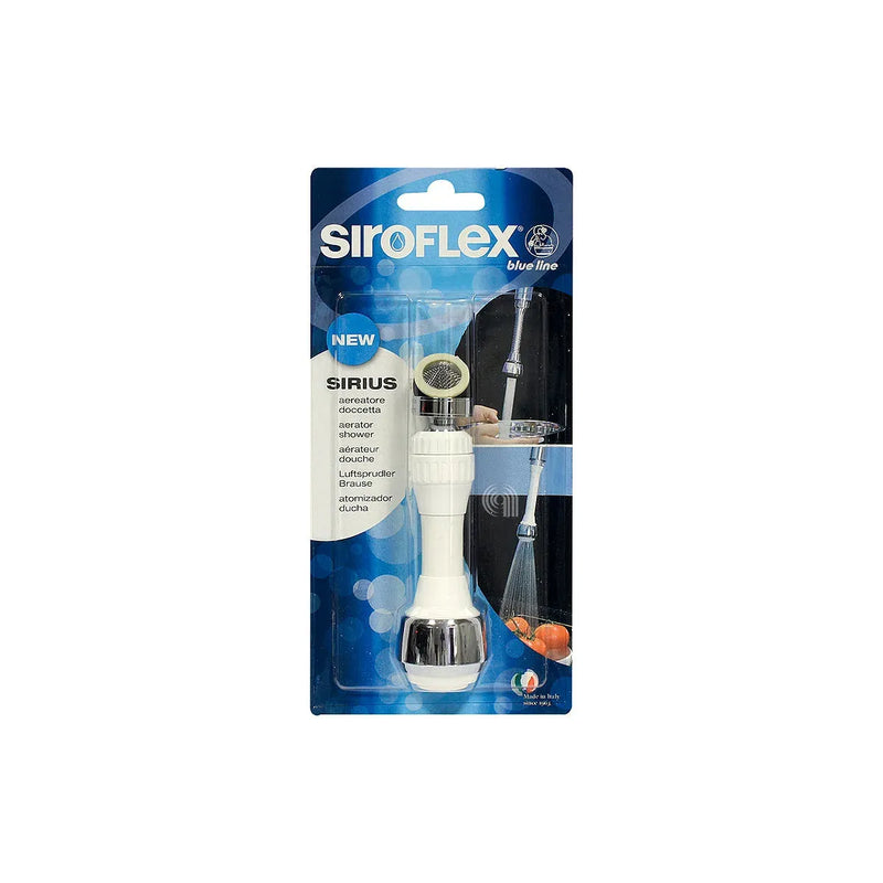 Rompigetto aereatore cromado blanco con snodo Siroflex 10 cm