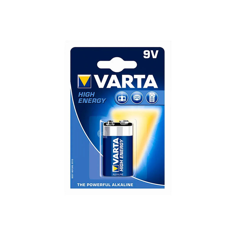 pila alcalina 9v high energy varta para dispositivos de alto consumo