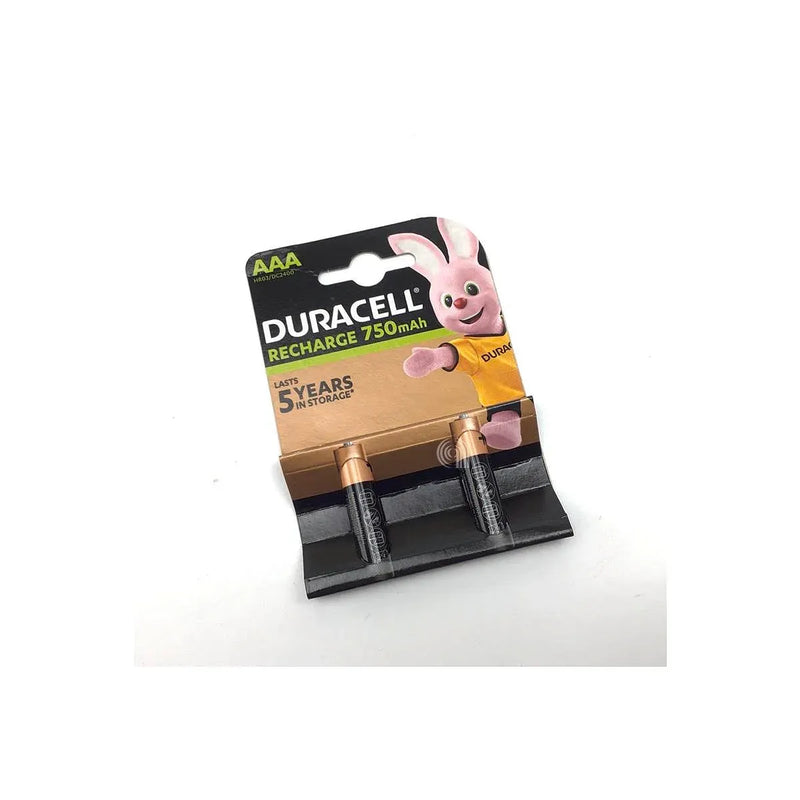 set 2 pilas recargables mini AAA duracell 800mAh