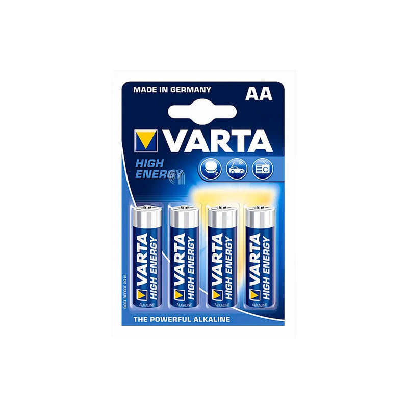 set 4 pilas aa high energy 1,5v varta alta duración
