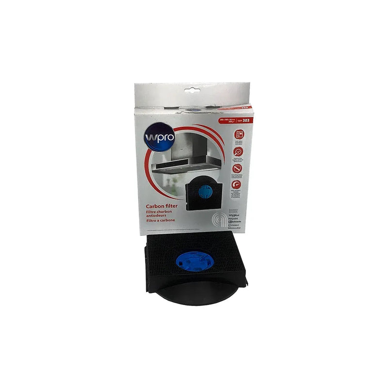 Original rechteckiger Aktivkohlefilter 303 für Whirlpool Dunstabzugshaube