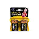 set 2 pilas alcalinas d duracell para linternas y dispositivos