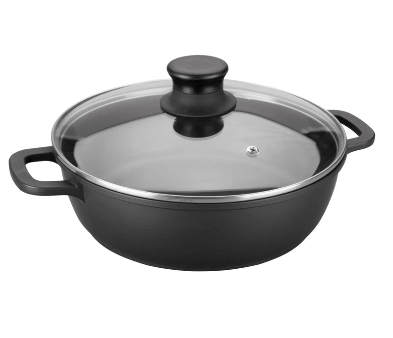 LACOR Cacerola baja con tapa de cristal Forte 25823