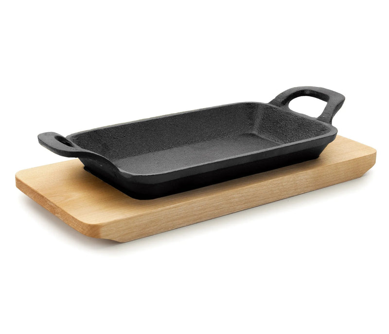 LACOR Mini plancha grill lisa rectangular con base Magma 25874