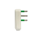 Set 10 abgeschrägte Winkelstecker 2P+T 16A weiß Mondo
