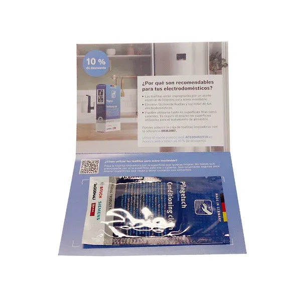 Toallita limpieza acero inoxidable para electrodomésticos Bosch 00312320