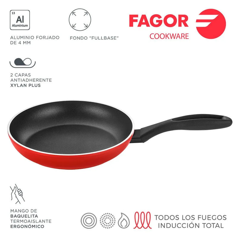 FAGOR Sarten MAXIMA Ø24 Rojo