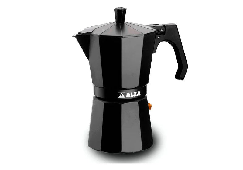 ALZA BASIC NERO Caf. italiana aluminio 6 tazas