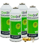 Pack 4 botellas gas refrigerante GASICA YF - R1234yf + llave de servicio